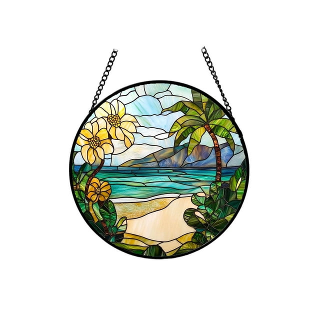 Stained Glass Window Hanging Decorative For Home Interior Ornament