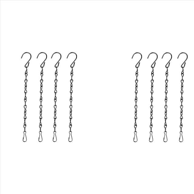 8X Cadena para Plantas Colgantes, Cadena Negra para Colgar Comederos para Pájaros, Maceteros, Linternas, Cestas, Vallas Publicitarias, Campanas de Viento, Adornos