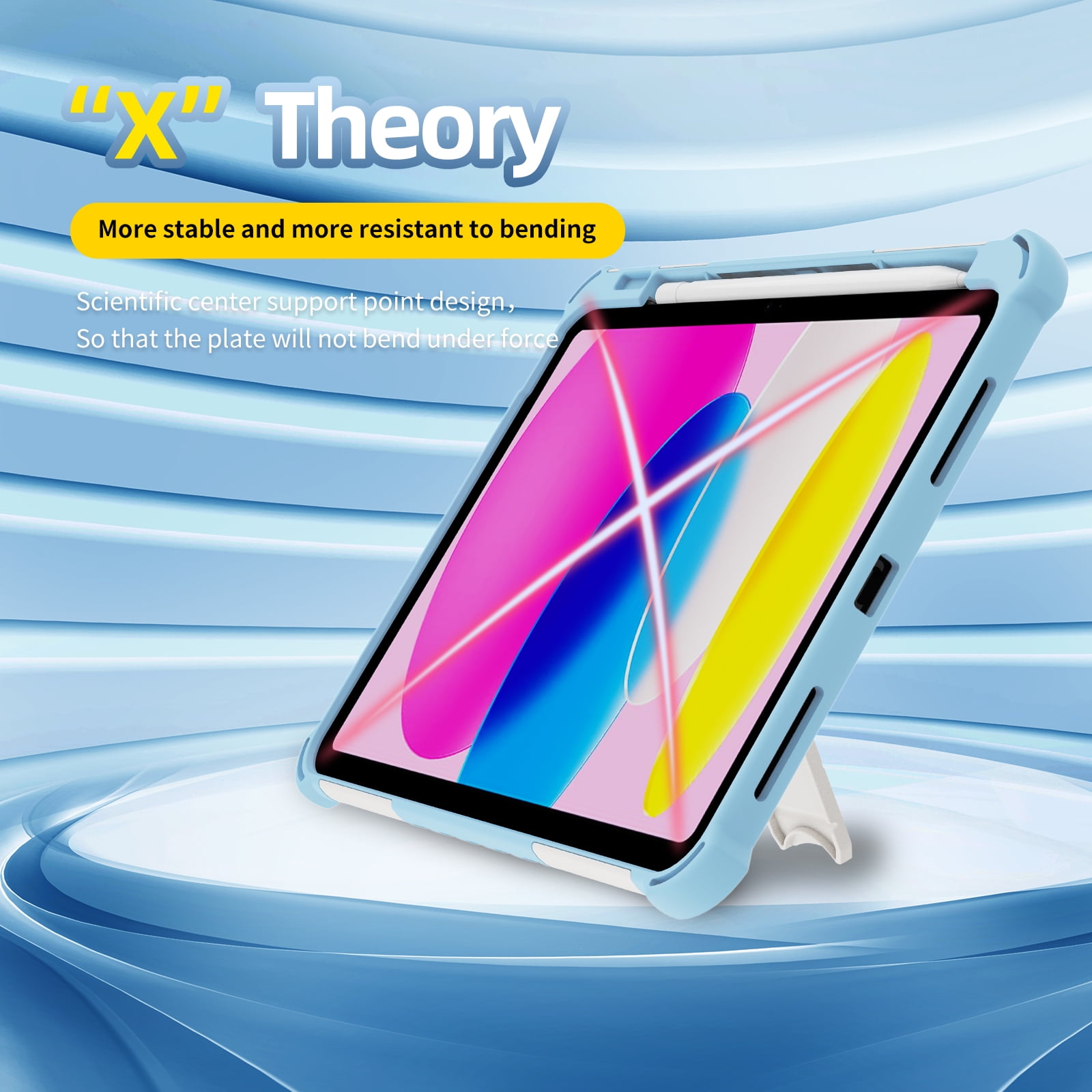 iPad 10th Generation Case 2022,TECH CIRCLE Military Grade Heavy Duty Shockproof Silicone Protective Cover for iPad 10th Gen 10.9 Inch 360° Rotatable Stand Pencil Holde Case for Girl Boy,Black