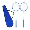 thumbnail image 2 of DYNWAVECA Badminton Rackets Badminton Equipment 2 Pieces Double Racquets Badminton Racquets Set for Practice Lawn Indoor Family Outdoor Blue, 2 of 10