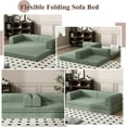 thumbnail image 4 of Memoryfield Convertible Corduroy Sleeper Sofa Bed, Folding Mattress Couch with Fixed-Shape Frame, 3 Seater Fold Out King Size Futon, No Assembly Floor Couch for Living Room Dorm Studio, Green, 4 of 7