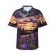 thumbnail image 1 of Balery Starry Night Purple Irises Camisas hawaianas de manga corta para hombre, camisas playeras de corte holgado, camisas de vacaciones con botones,XX-Large, 1 of 7