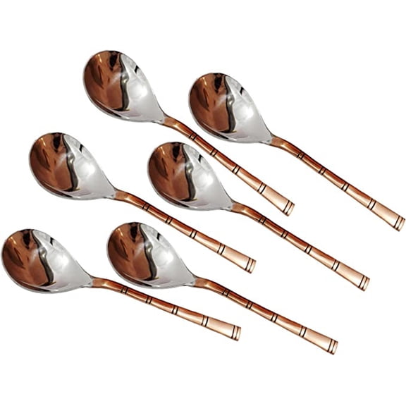 Rastogi Handicrafts Indian Serveware Service Spoon Cutlery Set for Indian Food Home Kitchen Set of 6