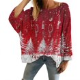 thumbnail image 2 of Chandails d'Automne et d'Hiver Grande Taille pour Femmes Chandails de Noël pour Femmes 2025 Col Rond Vacances d'Hiver Mignons Chandails Rouges m, 2 of 4