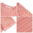 thumbnail image 6 of UVN Blouses for Women Short Sleeve Lace Tops Summer Casual Crewneck Pleated Shirts, 6 of 9