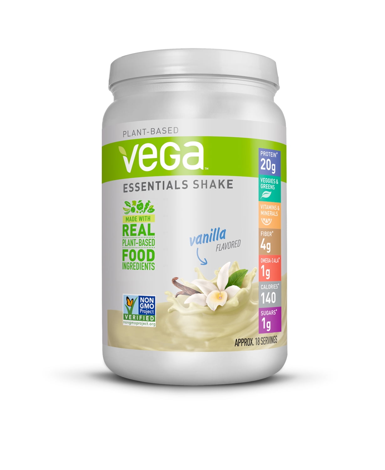 Vega Essentials Plant Protein Powder, Vanilla, 20g Protein, 18 Servings