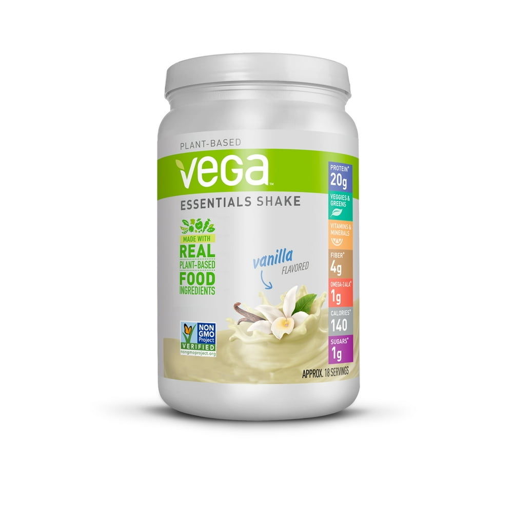 Vega Essentials Plant Protein Powder, Vanilla, 20g Protein, 18 Servings