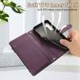 thumbnail image 5 of Allytechgroup Galaxy A32 5G Wallet Case with Cards Holder Zipper Pocket, RFID Blocking Hand Wrist Shoulder Strap Stylish Girls Women Phone Case for Samsung Galaxy A32 5G, Darkpurple, 5 of 9