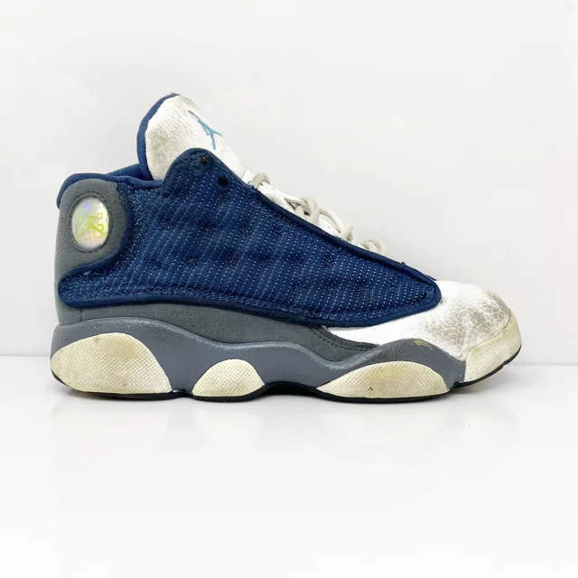 Ni - ke Ni - ke Boys Air Jordan 13 414575-404 White Basketball Shoes Sneakers Size 1Y