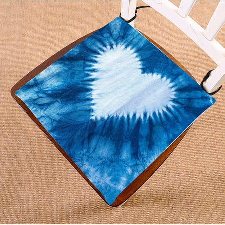 ABPHQTO Texture Indigo Dye Frabric Fabric Is Indigo Dye Heart Shaped Chair Pad Seat Cushion Chair Cushion Floor Cushion Two Sides Printing 18x18 Inch