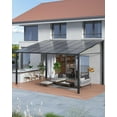 thumbnail image 3 of Kojooin Lean to Gazebo,Hardtop Wall Pergola with Polycarbonate Roof,Aluminum Frame Mounted Gazebo,12' x 14' FT, 3 of 6