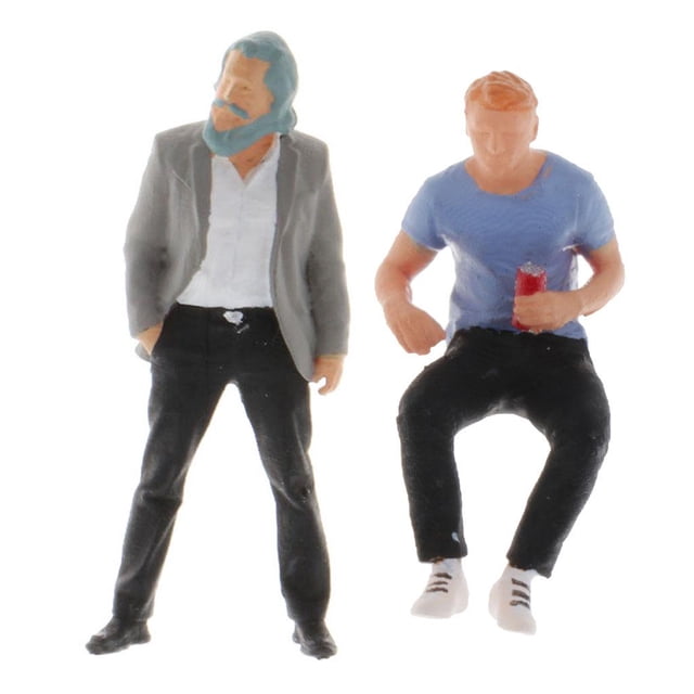 2x 1/64 Escenas Tiny People Figurita Juguetes Road Table Layout Sunnimix Modelos en miniatura Personas