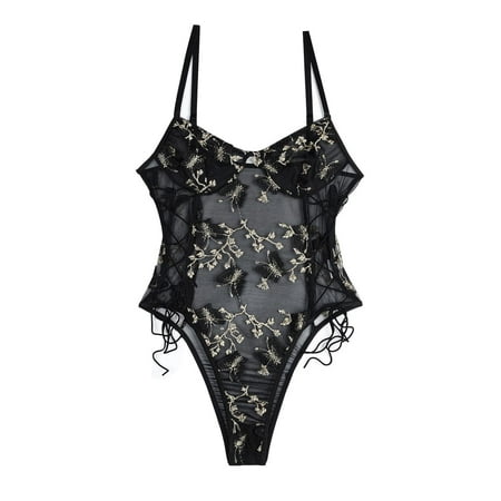 Sexy Women s Lingerie Deep V Neck Lace Bodysuit Bridal Lingerie Backless One Piece Teddy Body Suit Seductive and Elegant