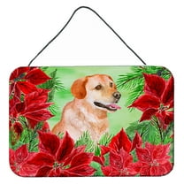 Carolines Treasures CK1361DS812 Labrador Retriever Poinsettas Wall or Door Hanging Prints  8x12 multicolor
