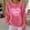 Hot Pink, variant on Work Tops for Women White Valentine's Day Winter Blouses Pullover Crewneck Casual Long Sleeve Women Clothes,XXL
