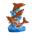 thumbnail image 3 of Figura de delfín de resina, escultura de animal marino, adorno costero de escritorio para sala de estar marrón, 3 of 9