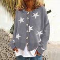 thumbnail image 2 of Towmus Women's Sweaters Cropped Cardigan Tops Sweaters Artistic Floral Print Cable Knit Sweater Outwear, 2 of 4