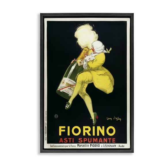 Stupell Industries Vintage Fiorno Wine Food & Beverage Painting Black Floater Framed Canvas Art Print Wall Art, 17 x 25