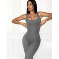 thumbnail image 2 of Women Workout Flare Jumpsuits Sexy Backless Gym Bodycon Scrunch Butt Yoga Rompers V Back Lizvette, 2 of 6