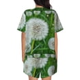 thumbnail image 6 of Rateoe Dandelion Flower In The Meadow Pattern Women's Short-Sleeved Pajama Set - 2 Piece Soft and Lightweight Sleepwear Set-3X-Large, 6 of 7