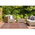 thumbnail image 2 of SAFAVIEH Courtyard Galen Distressed Striped Indoor/Outdoor Area Rug, 8' x 11', Rust/Light Grey, 2 of 7