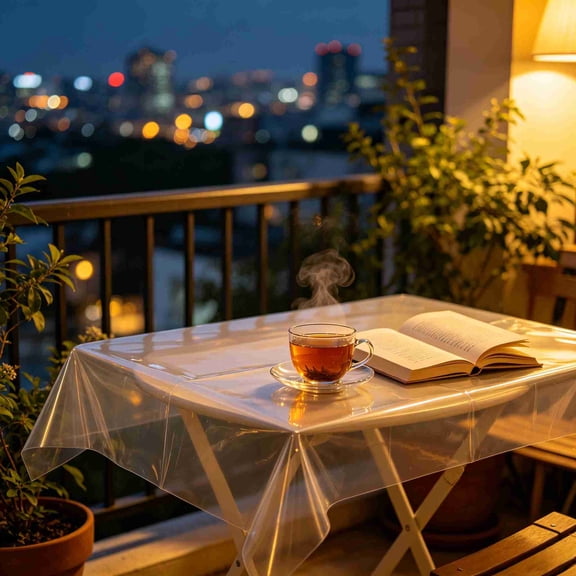 Clear Plastic Tablecloth Protector, 54 x 54 inch Waterproof Transparent Table Cover, Stain Resistant Clear Table Pad for Dining Table, Party, Banquet & Daily Use