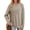 Khaki, variant on OALUXE Long Sleeve Shirts for Women Dressy Casual Tunic Tops Crewneck Side Split Lightweight Pullover Sweaters