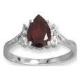 thumbnail image 1 of Precious Stars Rhodium Plated Sterling Silver Garnet and White Topaz Ring, 1 of 2