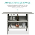 Best Choice Products Outdoor Patio Wicker Bar Counter Table w/ 2 Steel
