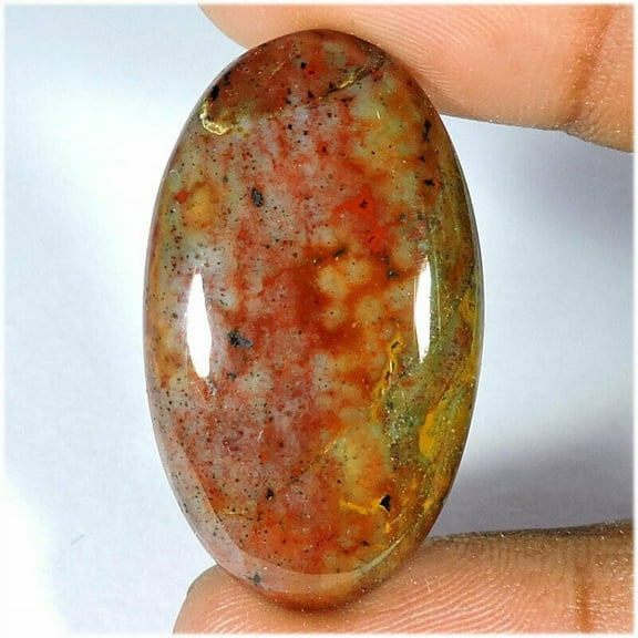 35.80Cts Natural Reddish Bloodstone Oval Cabochon Loose Gemstone