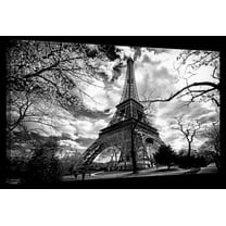 Elephant Stock Eiffel Tower Vintage Wall Art - Horizontal Canvas Wall Art - Living Room Wall Decor - Places Canvas - Black And Gray Decor By Philippe Hugonnard - 51" x 34"