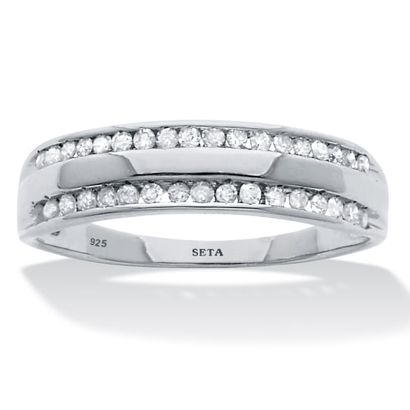 .24 TCW Diamond Sterling Silver Band Ring