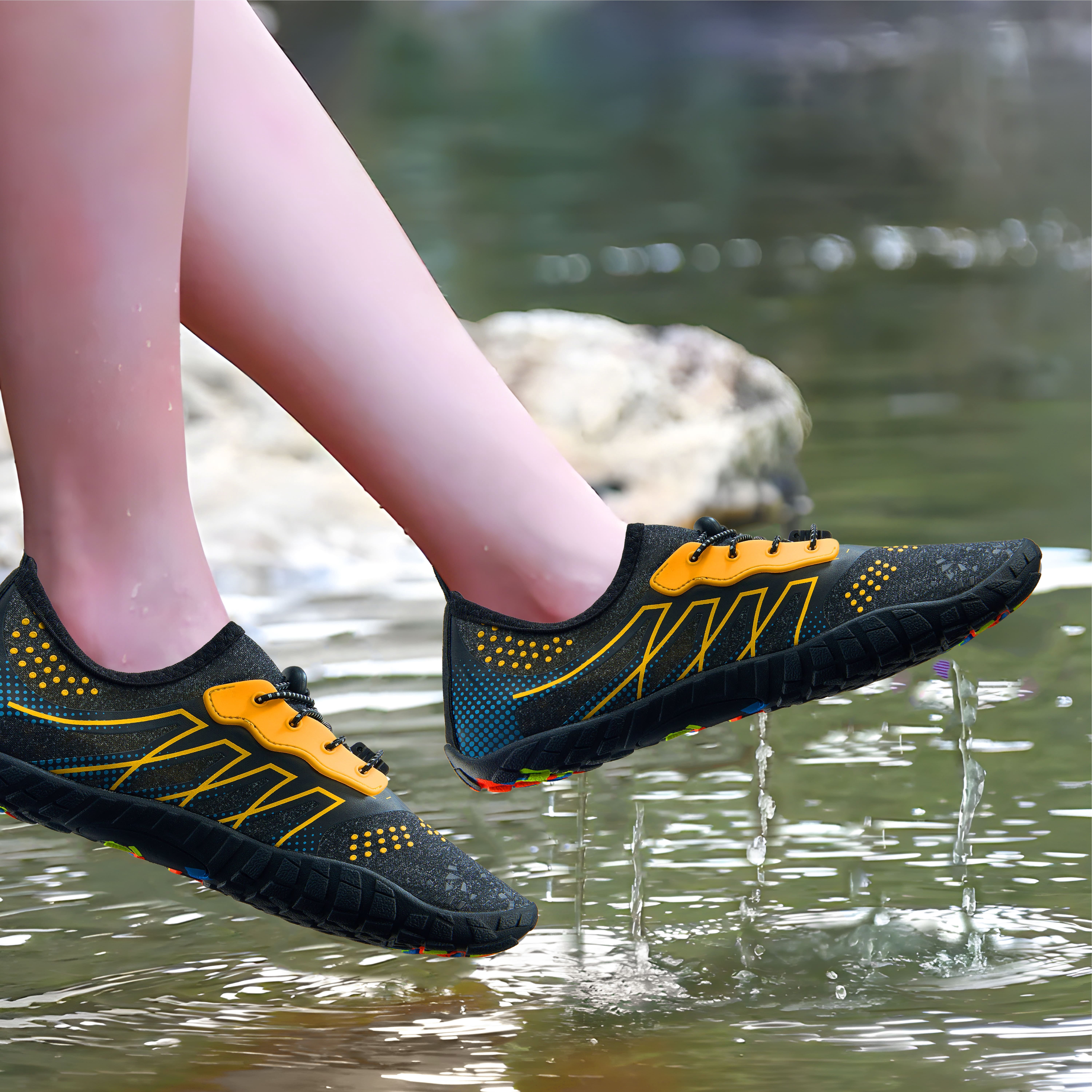 DIUS Womens Water Shoes Swim Shoes for Men Beach Shoes Barefoot Aqua Shoes for Pool River Surf