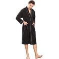 thumbnail image 3 of Batas De Hombre Albornoz De Algodón Ligero Suave Hasta La Rodilla Ropa De Dormir Adepaton  CJWUS-7024, 3 of 5