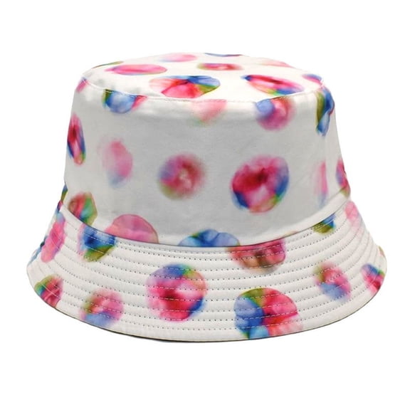 Fimkaul Summer Womens Bucket Hat Men Caps Fashion Beach Print Adjustable Washable Cotton Sun Outdoors Fish Hat Sun Hats