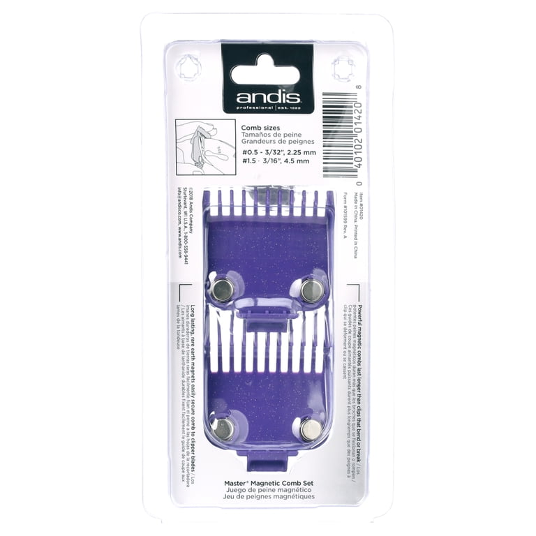 Andis 01420 Master Clipper Magnetic Comb Set — Dual Pack Sizes 0.5