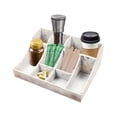 thumbnail image 6 of TOOL1SHOoo Condiment Organizer with 9 Compartment,Pine Wooden Condiment Holder for coffee counters,kitchen,offices,hotel lobbies,White, 6 of 11