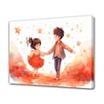 thumbnail image 1 of Póster de lienzo de una pareja joven corriendo de la mano bajo el cielo estrellado, decoración de dormitorio, paisaje deportivo, decoración de oficina, regalo, estilo marco, 12 x 18 pulgadas (30 x 45, 1 of 8