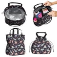 thumbnail image 2 of Purple Cartoon Dinosaurs Leaves Pattern Drawstring Lunch Bag Women - Drawstring Lunch Bag Insulated for Work Office - Stain-Resistant Large Lunchbags for Women with Multi-Pockets, 2 of 6