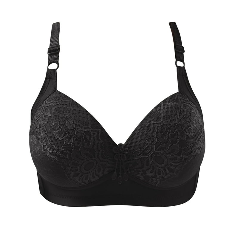 KBODIU Everyday Bras for Women, Plus Size Comfort Bras, Women's Ultimate  Lift Wirefree Bra Solid Hollow Out Perspective Bra Underwear No Rims Bras  No Underwire Black 
