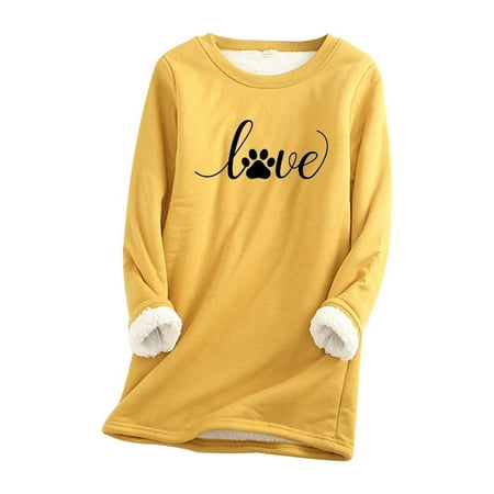 Entyinea Women s Cotton Thermal Tops Plush Warmth Long Underwear Neck Thermal Top Yellow 5XL