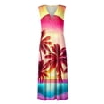 thumbnail image 4 of Robes d'Été pour Femmes Colorées, Fluides, Décontractées, Sans Manches, Robes Maxi, Tenue de Plage Hawaïenne avec Encolure en V, 4 of 5