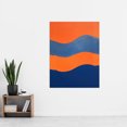 thumbnail image 2 of Colours of the Mediterranean Oil Painting Cobalt Blue and Tangerine Orange Minimalist Artwork Extra Large XL Wall Art Poster Print, 2 of 4