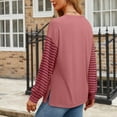 thumbnail image 6 of Olyvenn Stylish Long Sleeve Spring Tops Oversized Trendy Round Crew Neck Casual Color Block Womens Shirts Blouses Pink 16-18, 6 of 9