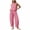 Hot Pink, variant on Women's Gingham Print 2-Piece Outfit | Sleeveless Round Neck Top & Elastic Waist Wide Leg Pants Set with Pockets, Casual Lounge Set