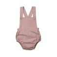 thumbnail image 1 of Newborn Baby Summer Romper Unisex Solid Color Jumpsuit Sleeveless Overalls Outfits 1Pcs, 1 of 7