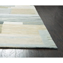 Alora Decor Napoli 6'6" x 9'6" Block Neutral/Ivory Hand-Tufted Area Rug