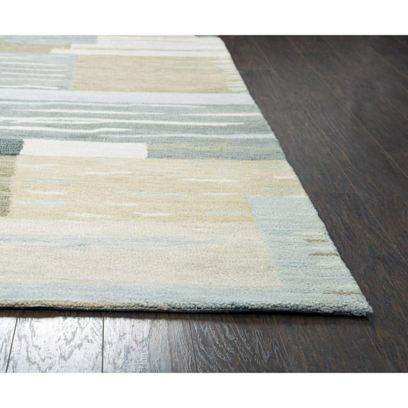 Alora Decor Napoli 6'6" x 9'6" Block Neutral/Ivory Hand-Tufted Area Rug