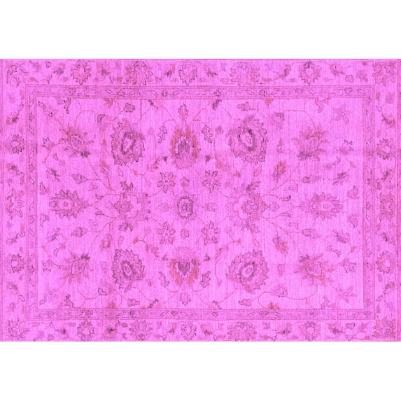 Ahgly Company Indoor Rectangle Oriental Purple Traditional Area Rugs, 4' x 6'