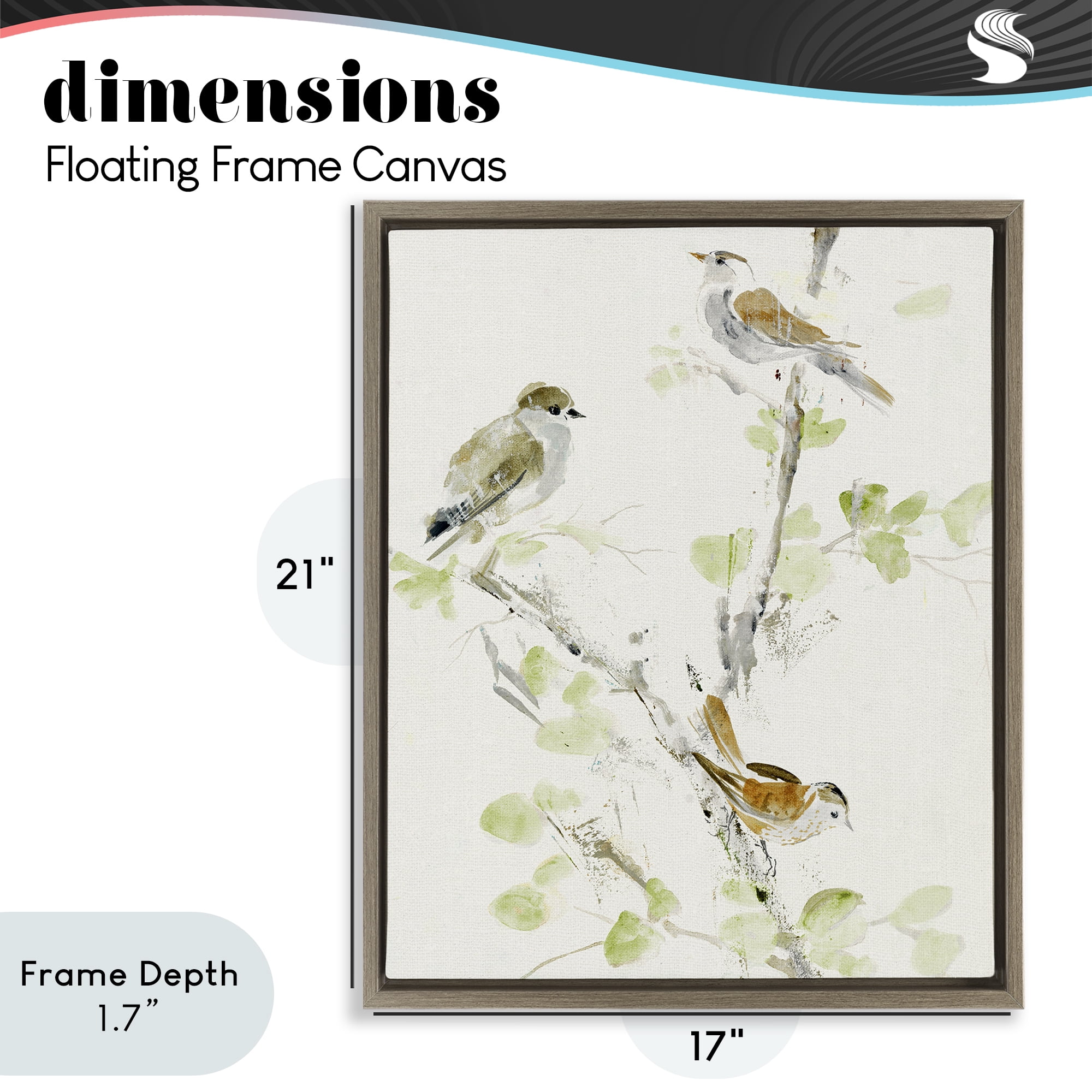 Stupell Industries Delicate Feathers Abstraction Brown Framed Floater Canvas Wall Art, design by Lorenzo Collective